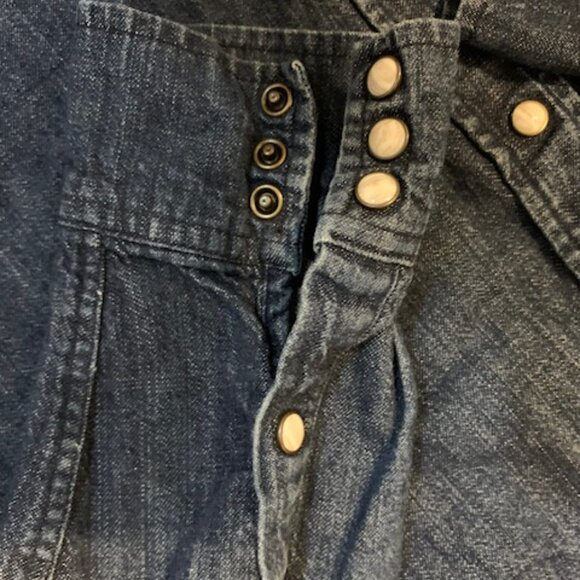 Eat Dust mens snap front and pocket denim shirt - Picture 2 of 2